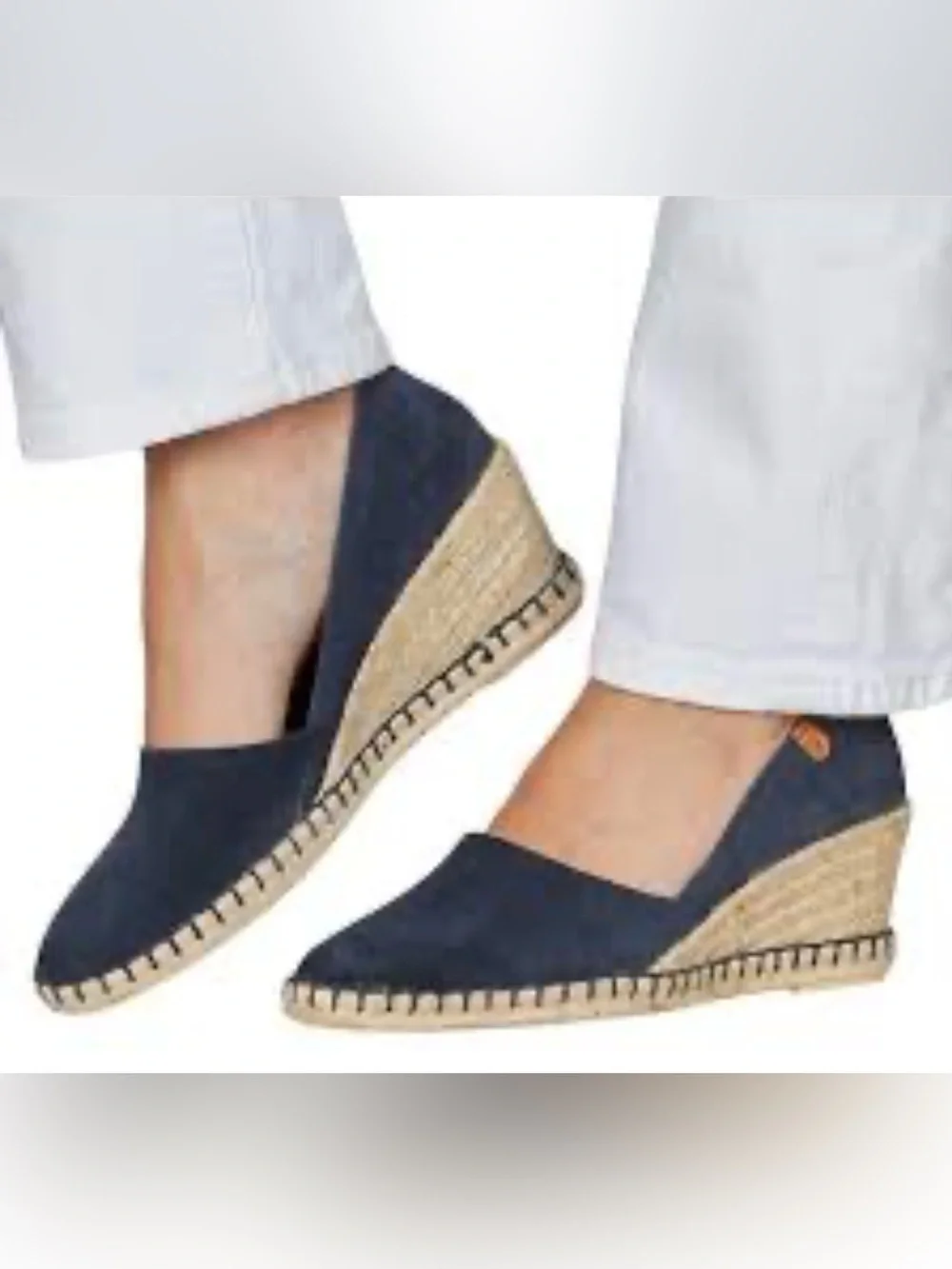 Verbenas Mamen Serraje Suede Espadrille Wedge Navy Pumps Size EU40 /US